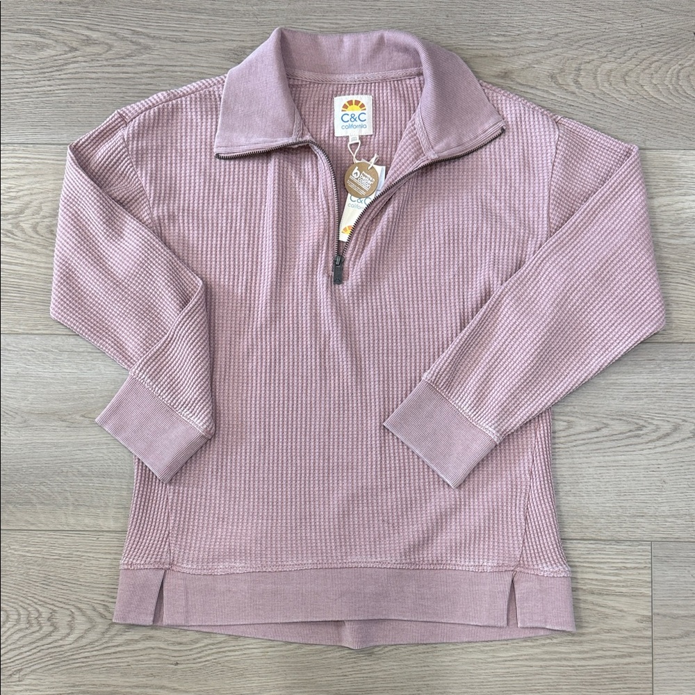 C&C California Mauve Ribbed Pullover